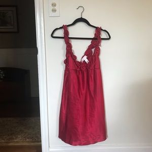 Oscar de la renta pink label red slip dress